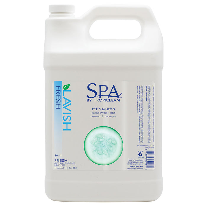 Champú Lavish Fresh para mascotas de SPA by TropiClean, 1 galón