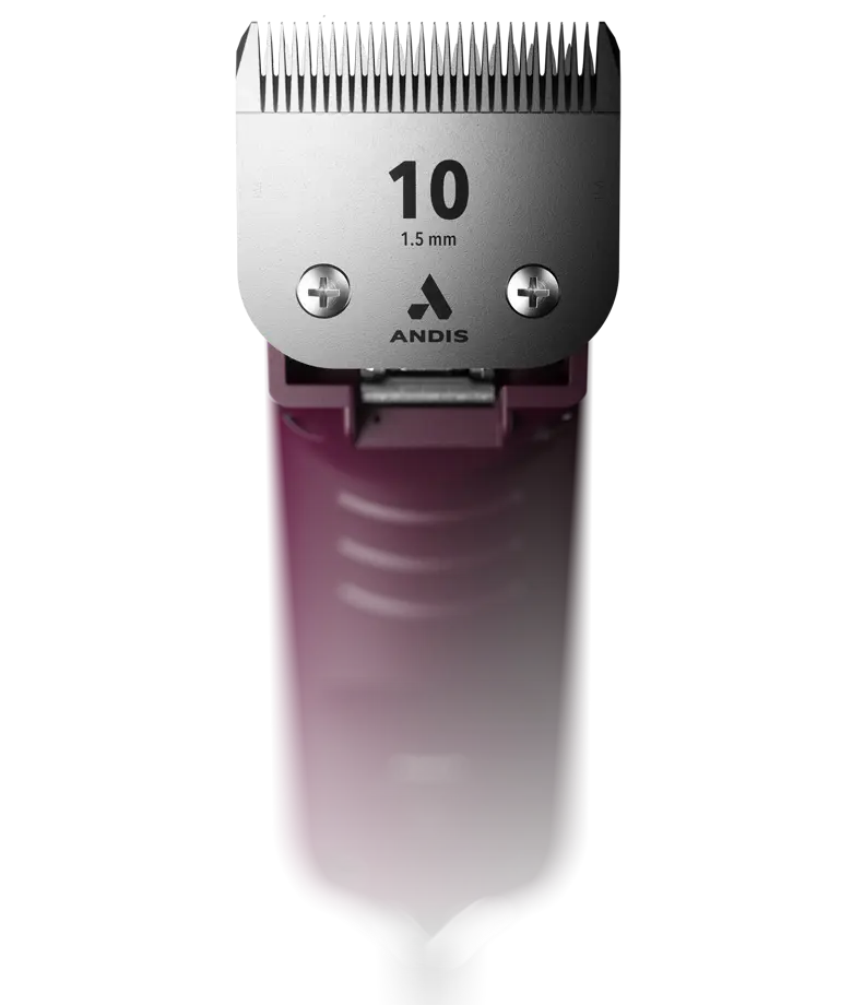 Close-up of Andis AGC 2 Burgundy clipper with detachable blade, showcasing its sleek design and professional features.