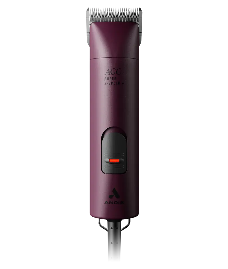 Andis AGC 2 Burgundy clipper with detachable blade, showcasing its sleek design and ergonomic grip.