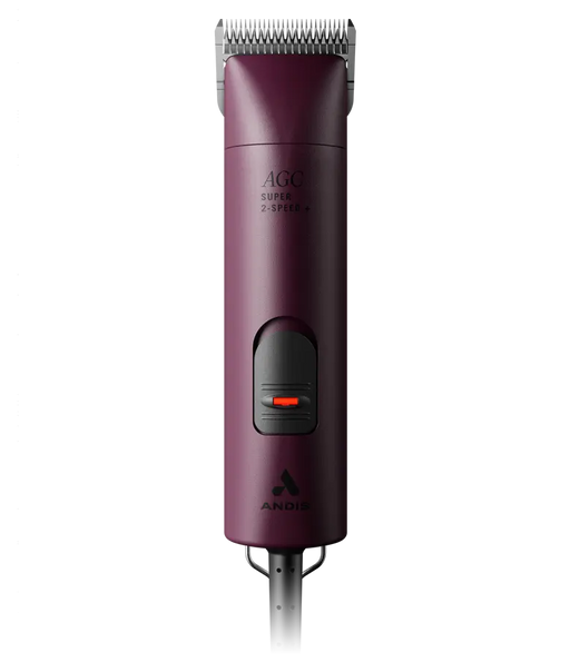 Andis AGC 2 Burgundy clipper with detachable blade, showcasing its sleek design and ergonomic grip.