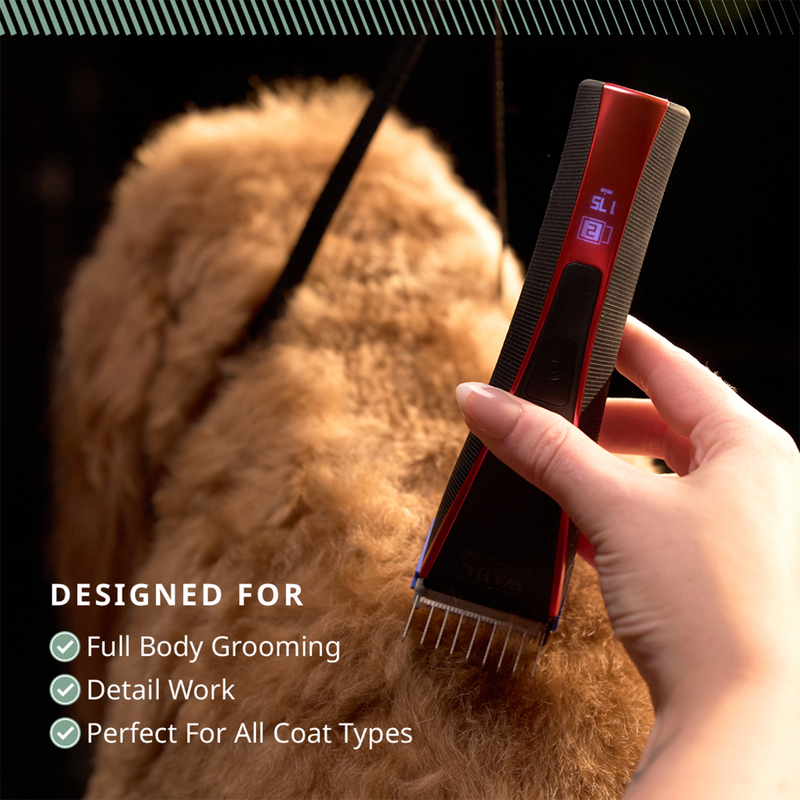 Wahl Bravura 2 Professional 5-in-1 cordless clipper showing a sleek black design with adjustable blade settings.