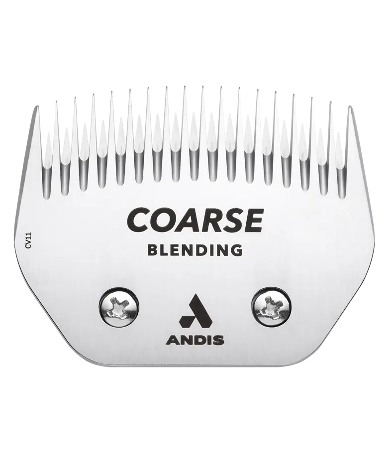 Andis coarse blending clipper blade with a straight front view, designed for smooth hair blending and finishing.