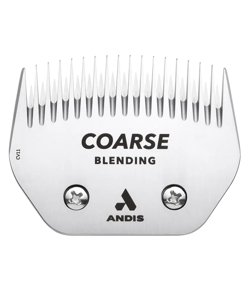 Andis coarse blending clipper blade with a straight front view, designed for smooth hair blending and finishing.
