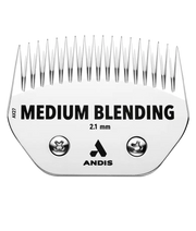 Andis medium blending livestock blade with a straight front design, showcasing its ceramic edge for precision grooming.