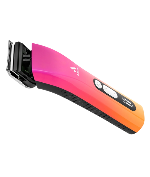 Andis ProClip 5-in-1 Sunset Clipper with detachable blade, showcasing ergonomic design and vibrant sunset color.