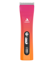 Andis ProClip 5-in-1 Sunset Clipper shown from the front with a sleek design and metallic sunset finish.