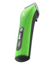 Andis ProClip 5-in-1 Green Clipper featuring an angled bottom view, showcasing its sleek design and functional features.