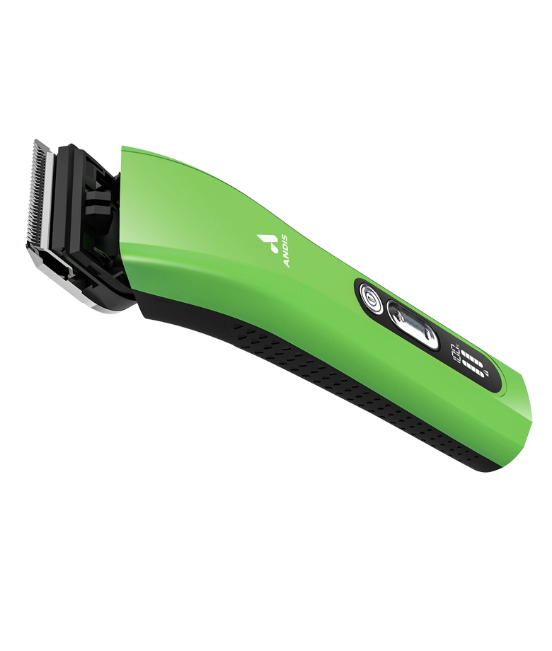Andis ProClip 5-in-1 Green Clipper with detachable blade, showcasing its ergonomic design and versatile clipper features.