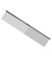 Andis 7.5-inch steel comb showing fine teeth and ergonomic handle for professional hair cutting and styling.