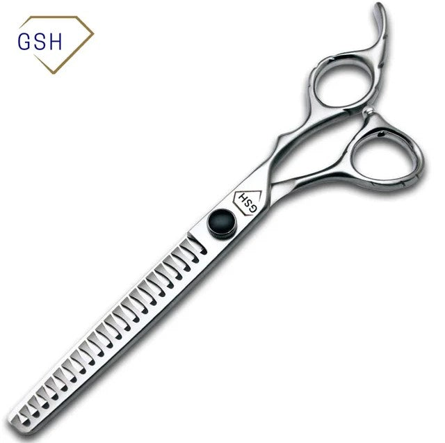 Open box Groomer Supply House 8-inch 26-tooth straight chunkers grooming scissors with sharp blades for cutting and shaping fur.