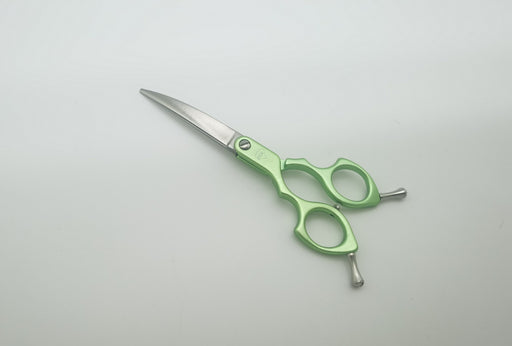 Left-handed aluminum handle with Asian Fusion curve, 6-inch grooming tool, by Groomer Supply House, designed for professional pet grooming.