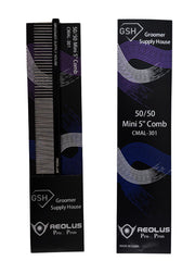 Clear mini 5-inch 50/50 comb by Aeolus, a versatile hairbrush with mixed teeth for styling and detangling.