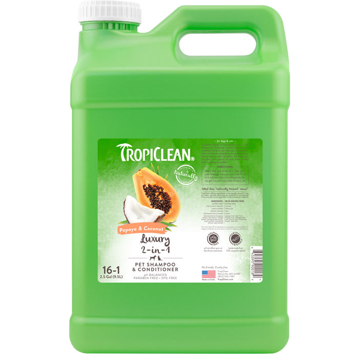 Champú y acondicionador 2 en 1 de lujo de papaya y coco, 1 galón