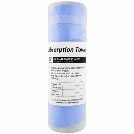 Blue Aeolus Absorption Towel for groomers, soft and highly absorbent accessory for pet grooming.