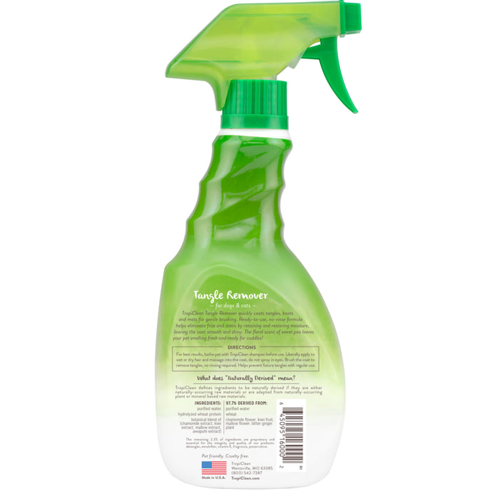 TropiClean Sweet Pea Tangle Remover Spray for Pets, 16oz