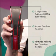 Wahl Bravura 2 Professional 5-in-1 cordless clipper shown with detachable blade and adjustable settings for versatile grooming.
