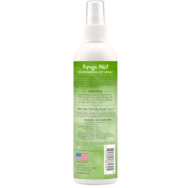 Spray desodorizante para mascotas Papaya Mist, 8 oz